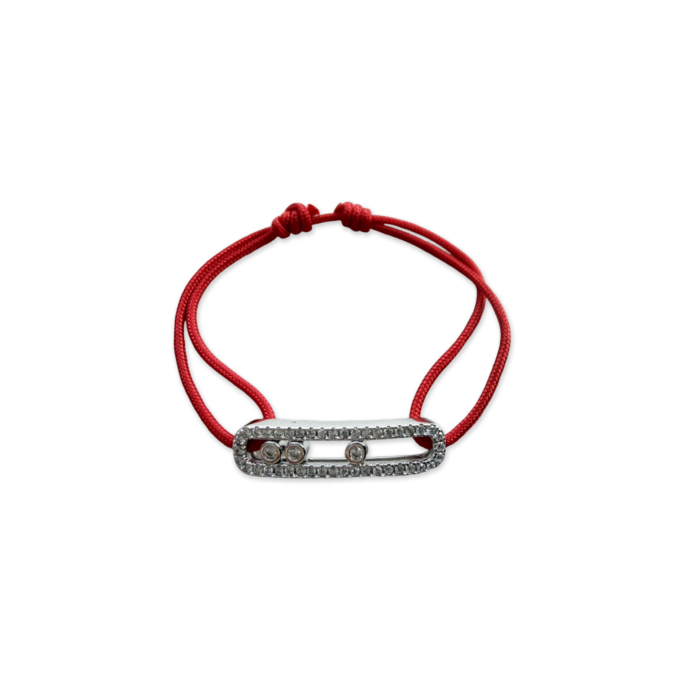 MESSIKA MESSIKA CARE(S) RED CORD PAVÉ BRACELET WHITE GOLD